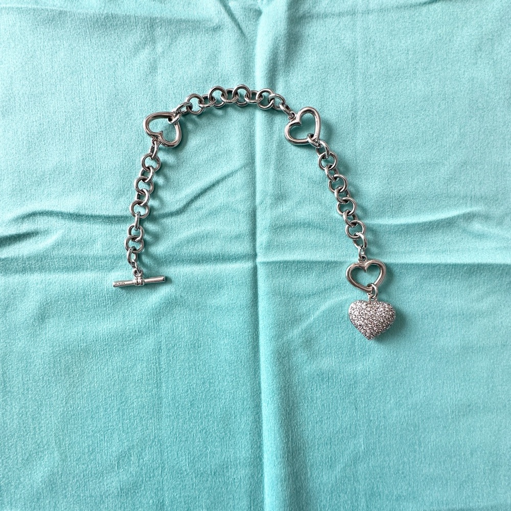 925 Silver Heart Charm Bracelet